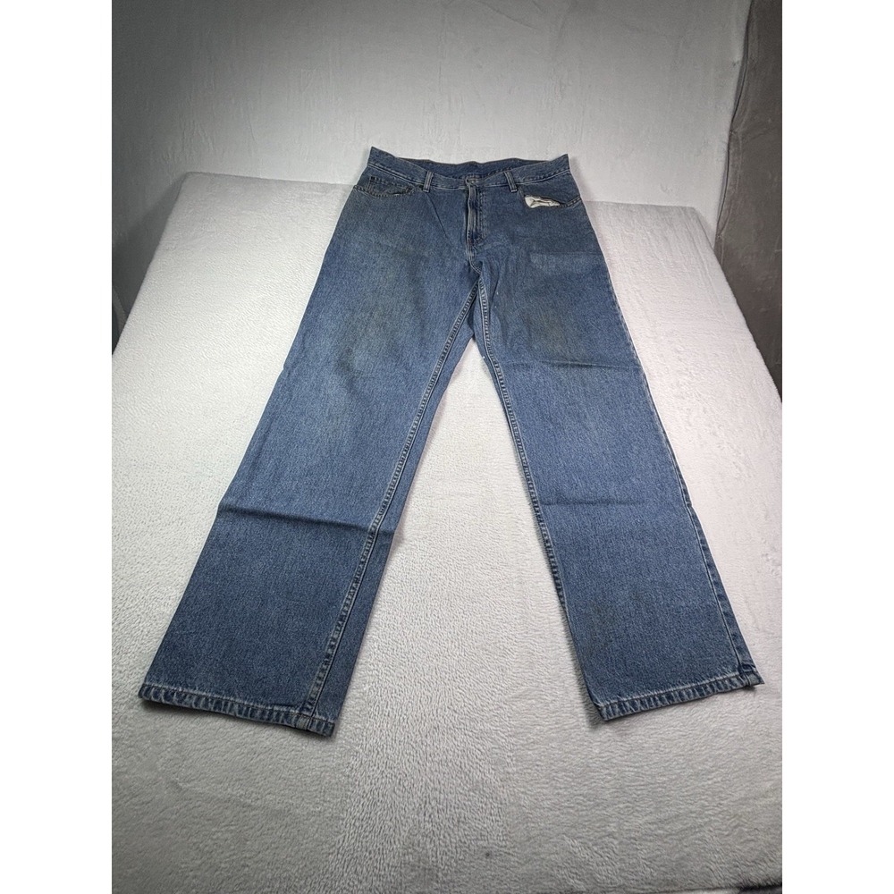 VTG LL Bean Comfort Waist Jeans Mens 38x32 Blue Denim Baggy Relaxed High Rise